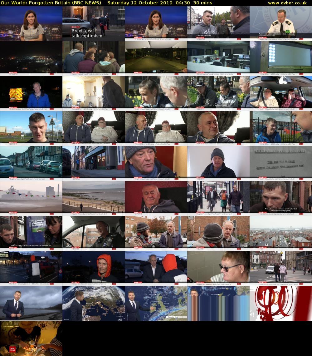Our World: Forgotten Britain (BBC NEWS) Saturday 12 October 2019 04:30 - 05:00