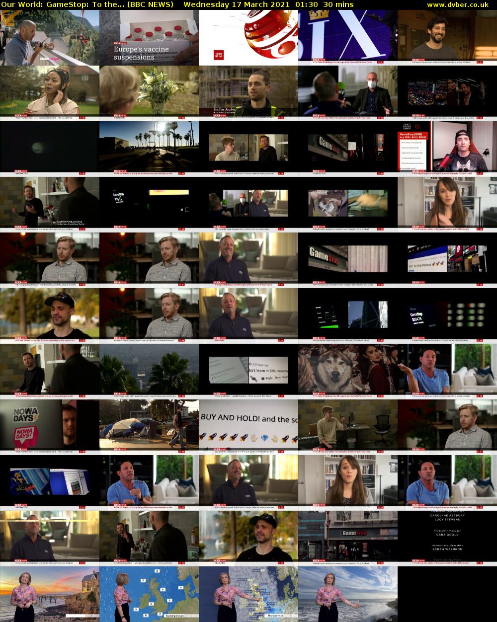 Our World: GameStop: To the... (BBC NEWS) Wednesday 17 March 2021 01:30 - 02:00