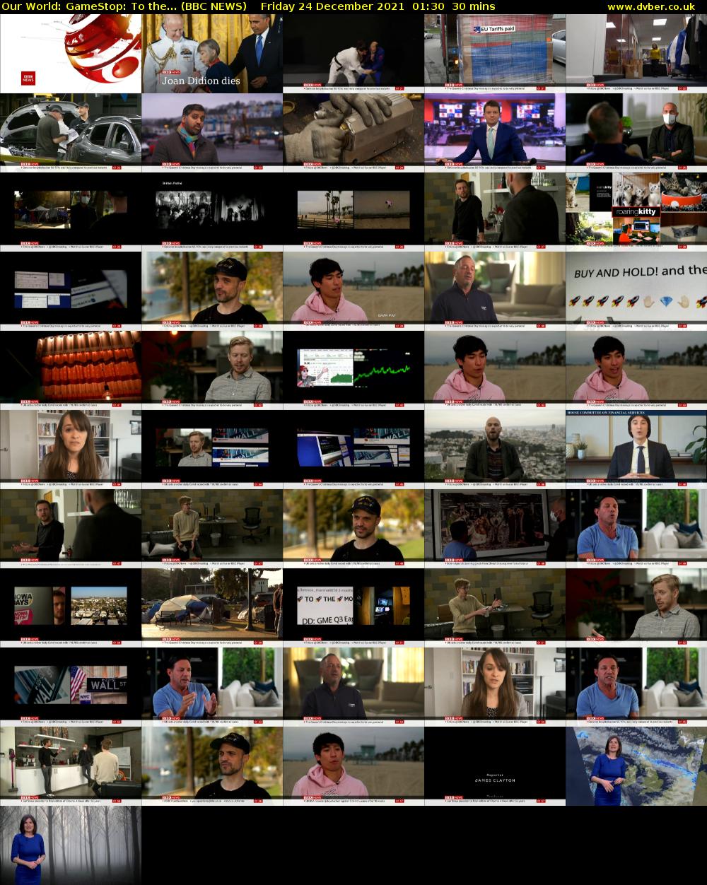Our World: GameStop: To the... (BBC NEWS) Friday 24 December 2021 01:30 - 02:00