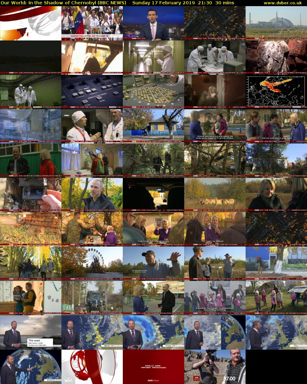 Our World: In the Shadow of Chernobyl (BBC NEWS) Sunday 17 February 2019 21:30 - 22:00