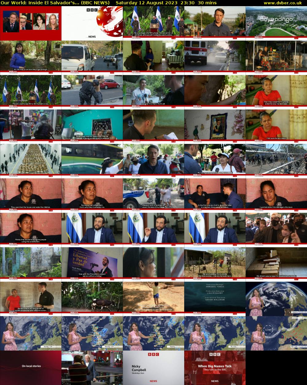 Our World: Inside El Salvador's... (BBC NEWS) Saturday 12 August 2023 23:30 - 00:00