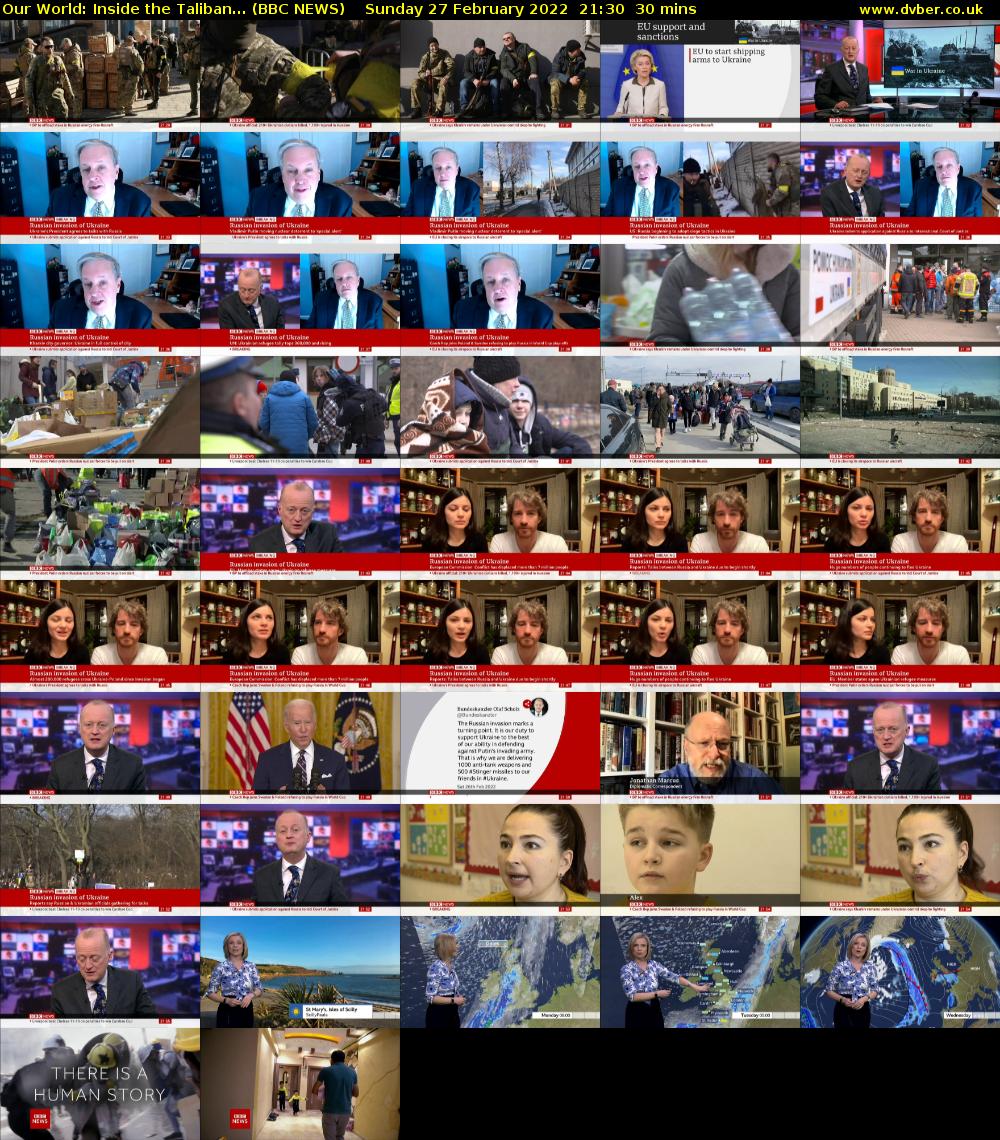 Our World: Inside the Taliban... (BBC NEWS) Sunday 27 February 2022 21:30 - 22:00