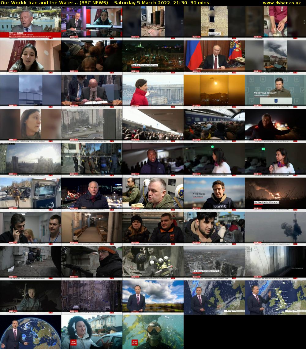 Our World: Iran and the Water... (BBC NEWS) Saturday 5 March 2022 21:30 - 22:00