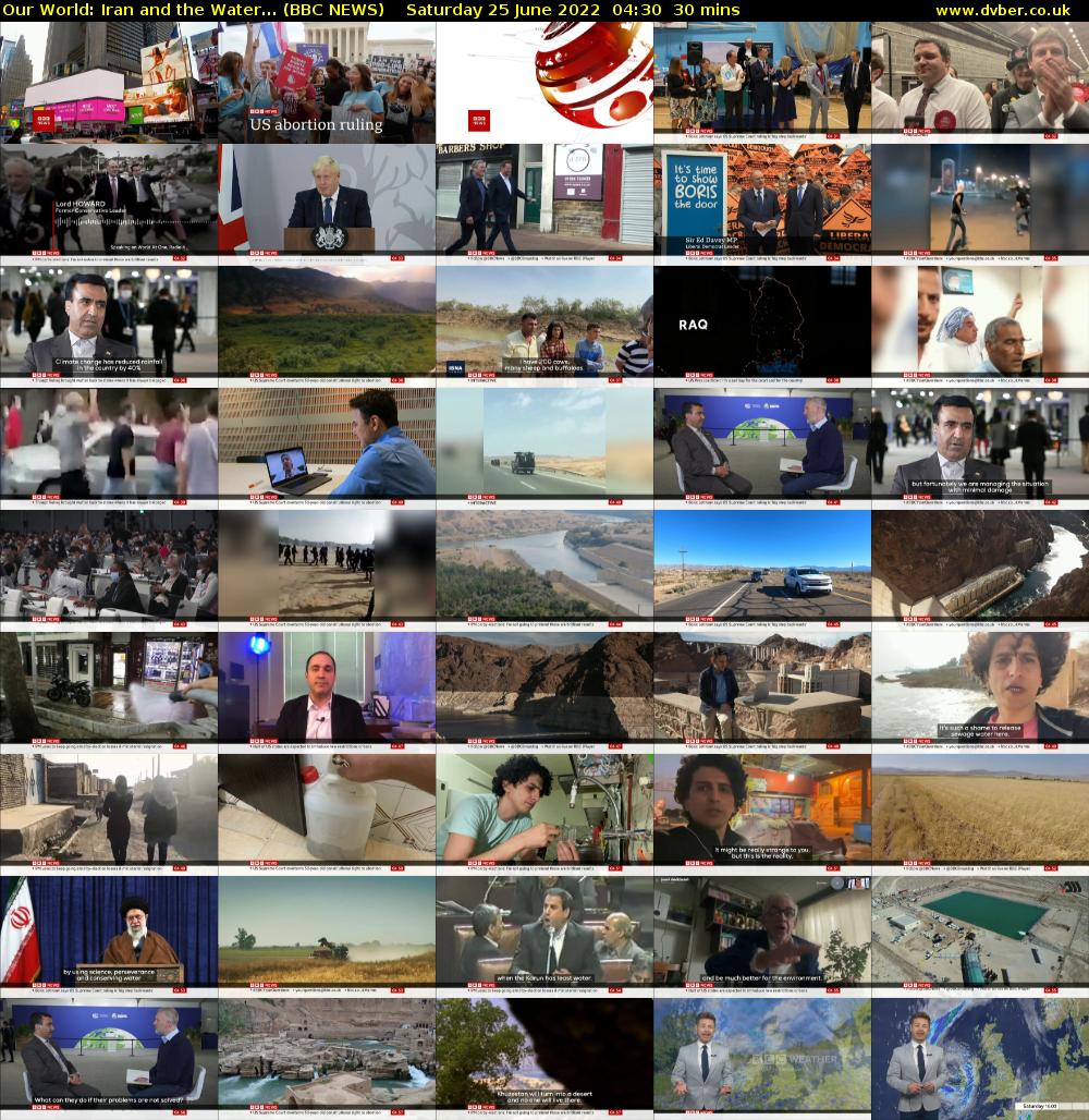 Our World: Iran and the Water... (BBC NEWS) Saturday 25 June 2022 04:30 - 05:00