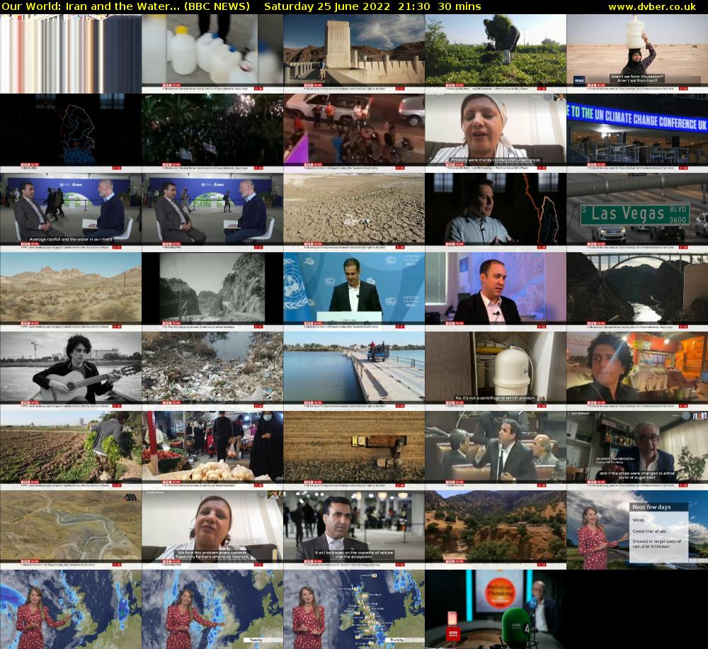 Our World: Iran and the Water... (BBC NEWS) Saturday 25 June 2022 21:30 - 22:00