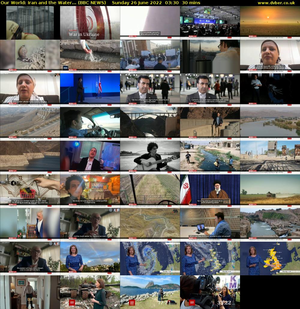 Our World: Iran and the Water... (BBC NEWS) Sunday 26 June 2022 03:30 - 04:00