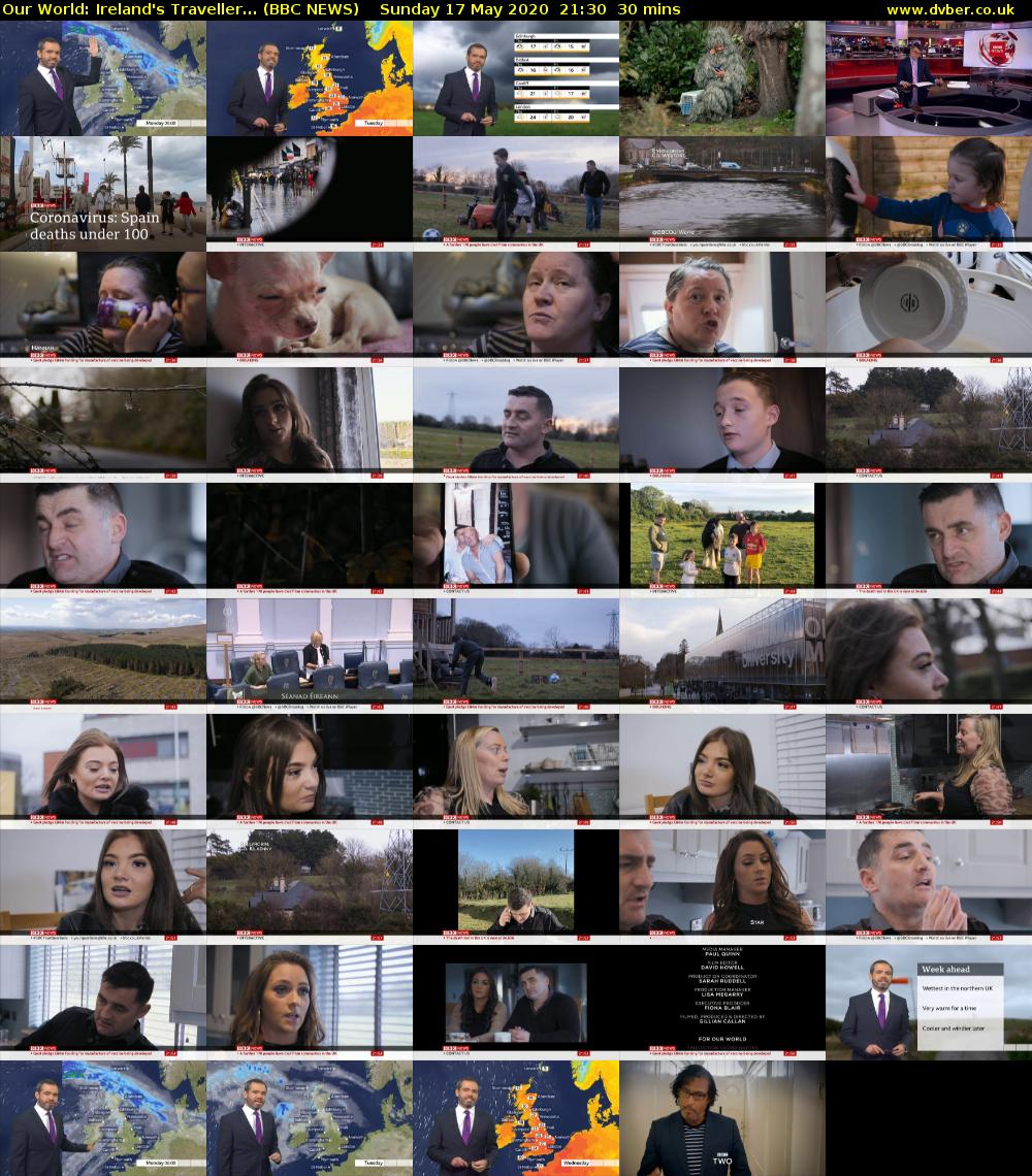 Our World: Ireland's Traveller... (BBC NEWS) Sunday 17 May 2020 21:30 - 22:00