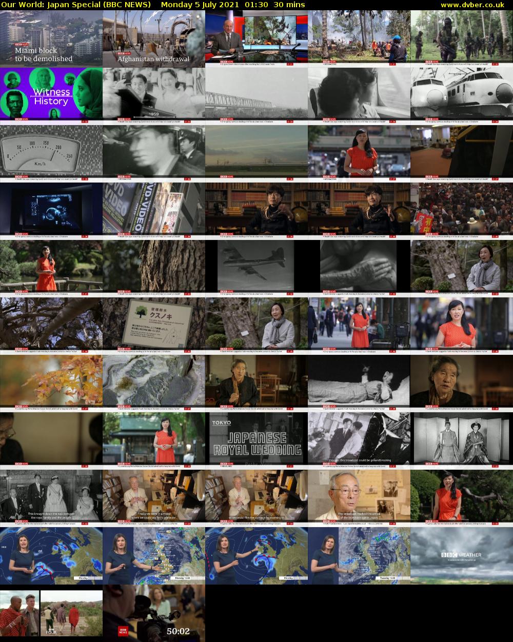 Our World: Japan Special (BBC NEWS) Monday 5 July 2021 01:30 - 02:00