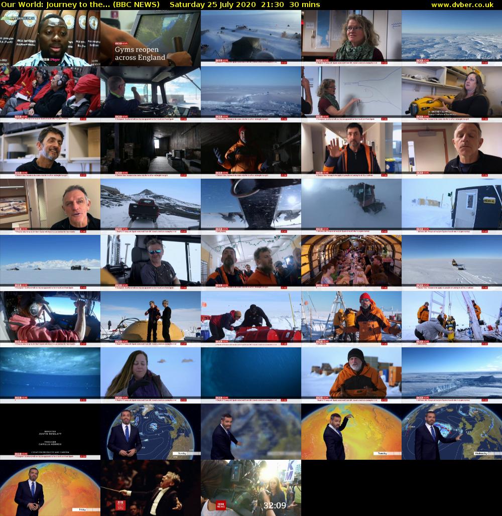Our World: Journey to the... (BBC NEWS) Saturday 25 July 2020 21:30 - 22:00