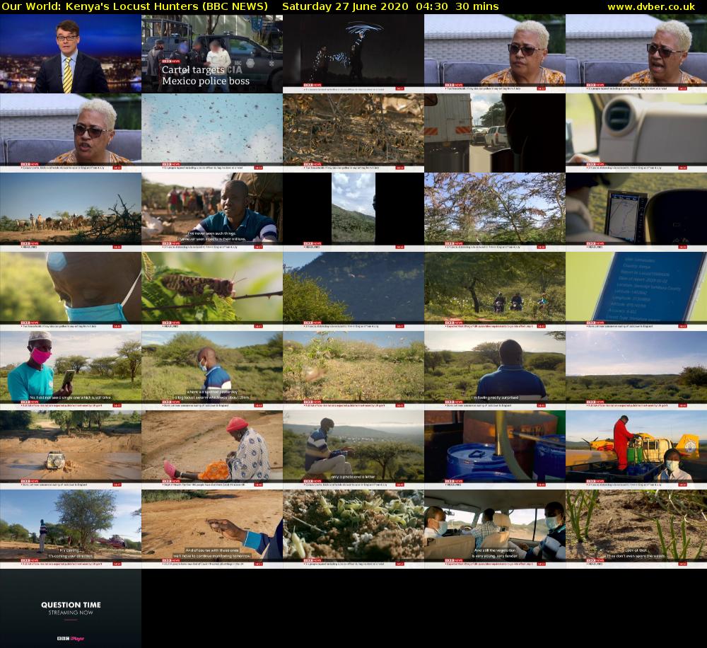 Our World: Kenya's Locust Hunters (BBC NEWS) Saturday 27 June 2020 04:30 - 05:00