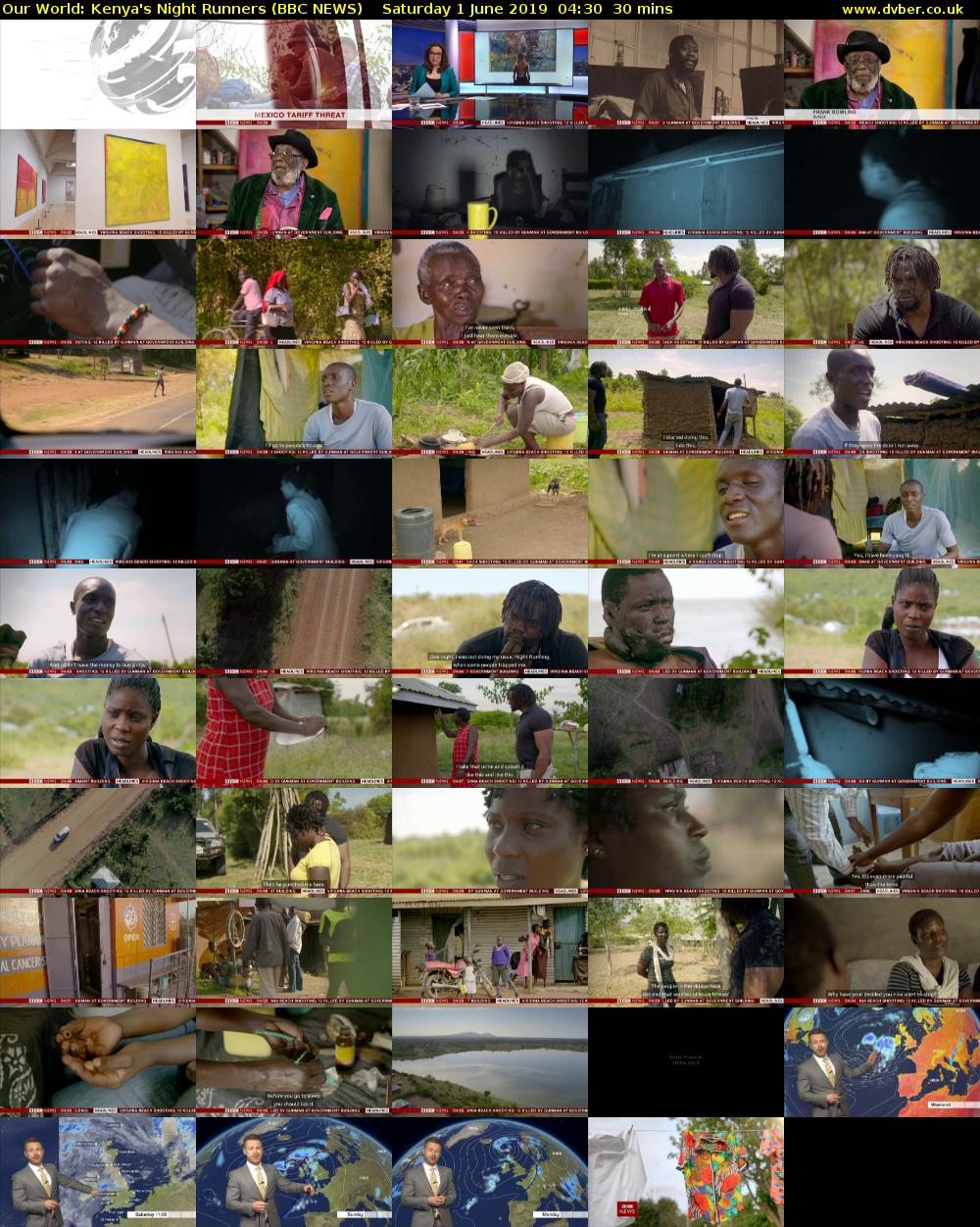 Our World: Kenya's Night Runners (BBC NEWS) Saturday 1 June 2019 04:30 - 05:00