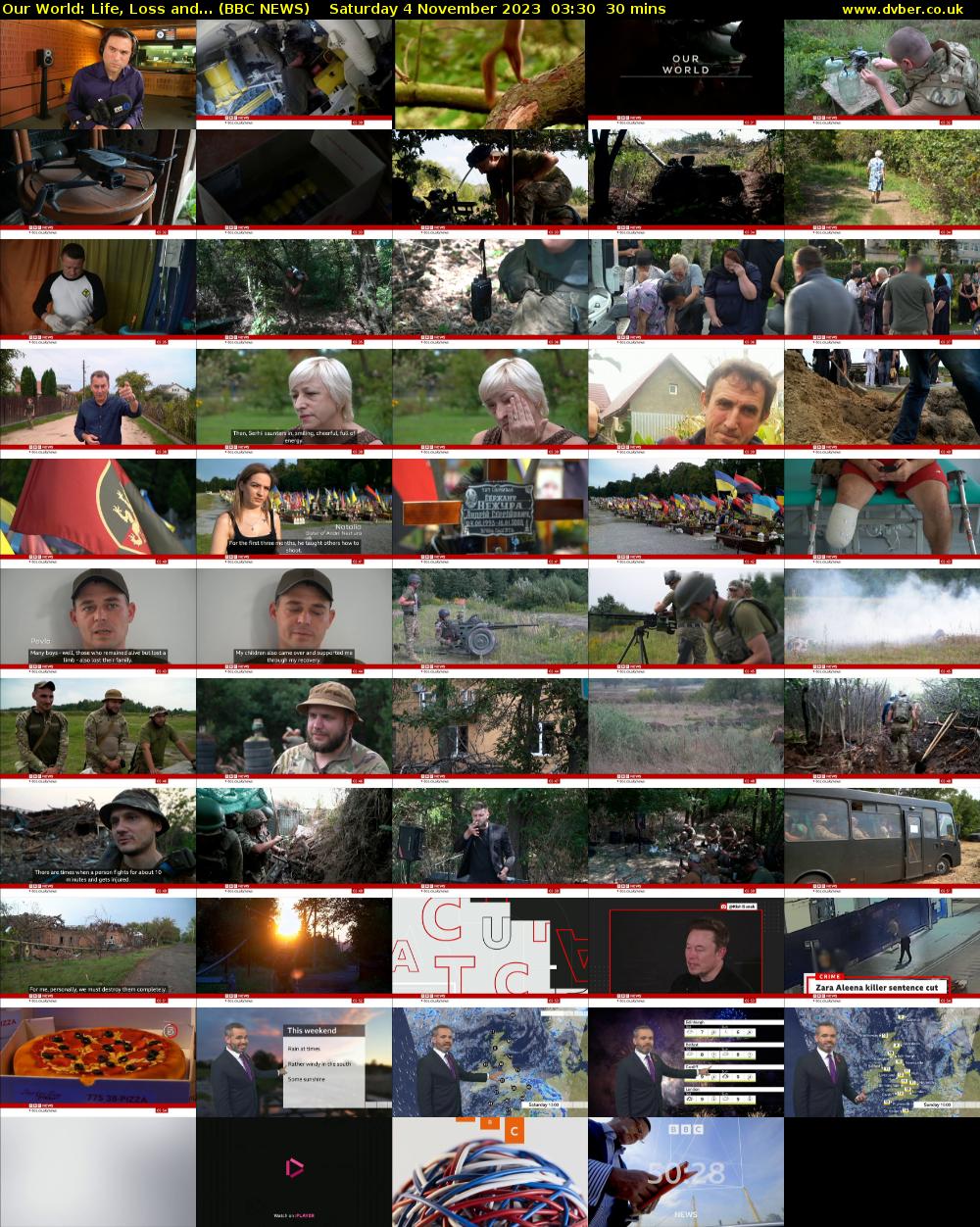 Our World: Life, Loss and... (BBC NEWS) Saturday 4 November 2023 03:30 - 04:00
