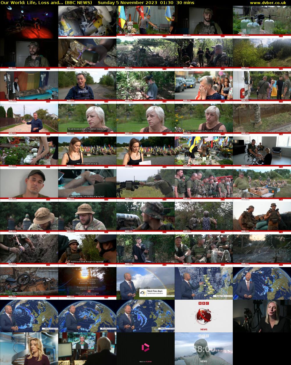 Our World: Life, Loss and... (BBC NEWS) Sunday 5 November 2023 01:30 - 02:00