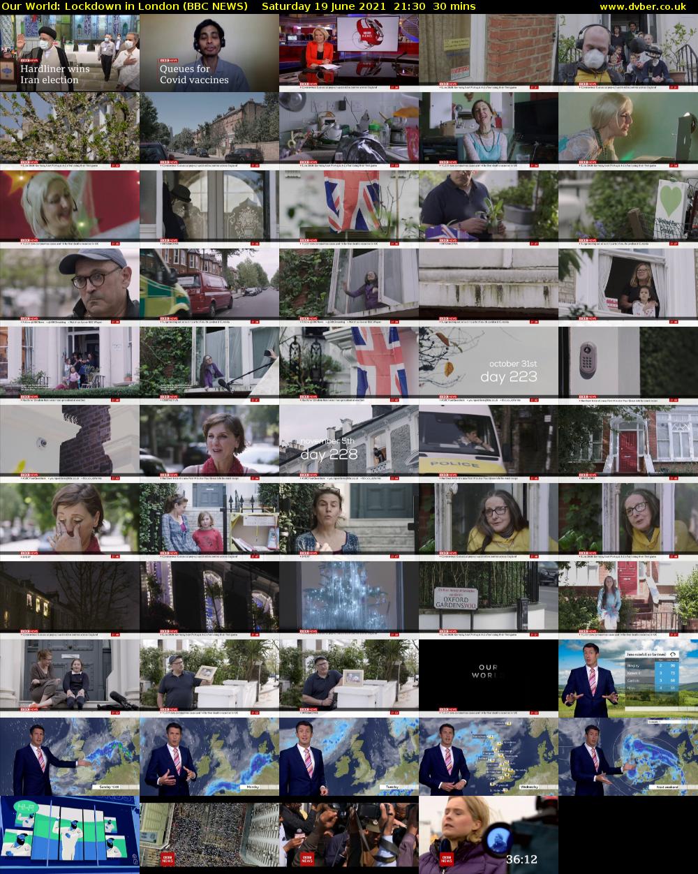Our World: Lockdown in London (BBC NEWS) Saturday 19 June 2021 21:30 - 22:00