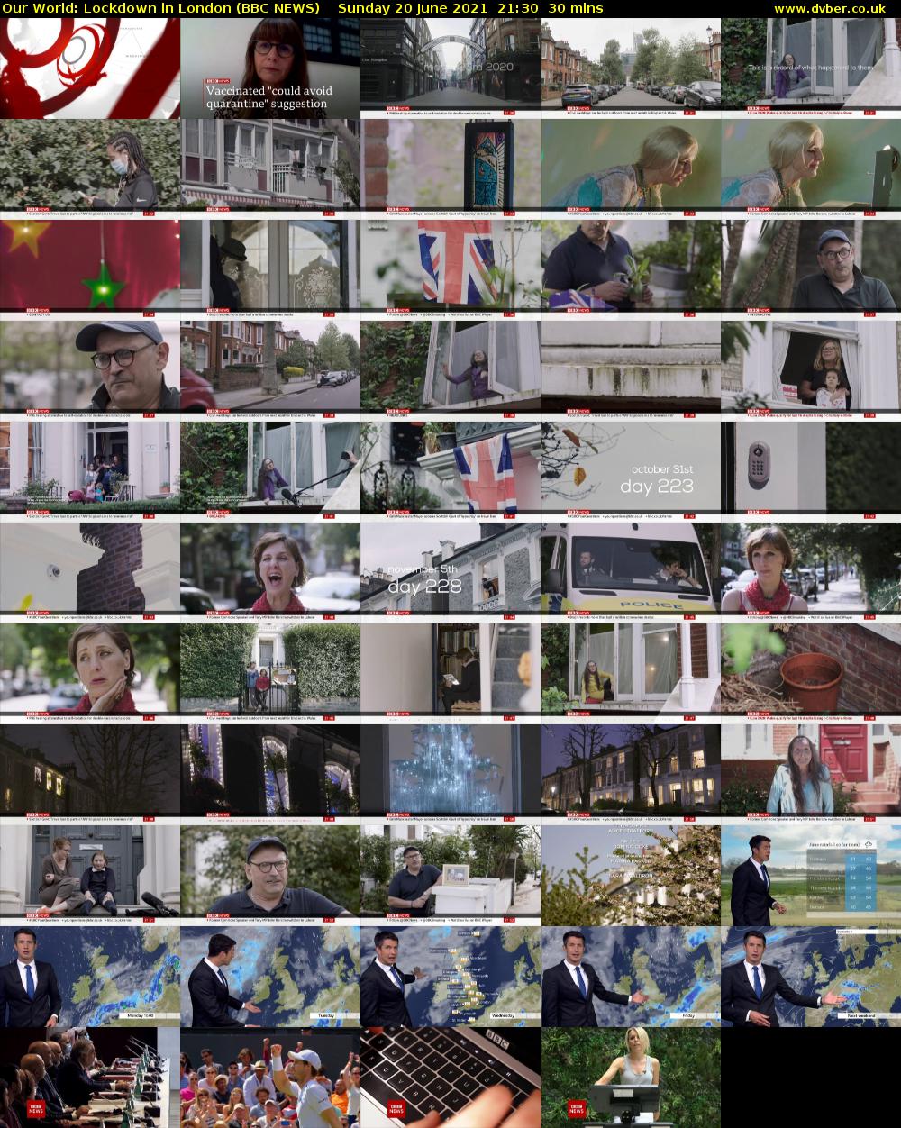 Our World: Lockdown in London (BBC NEWS) Sunday 20 June 2021 21:30 - 22:00
