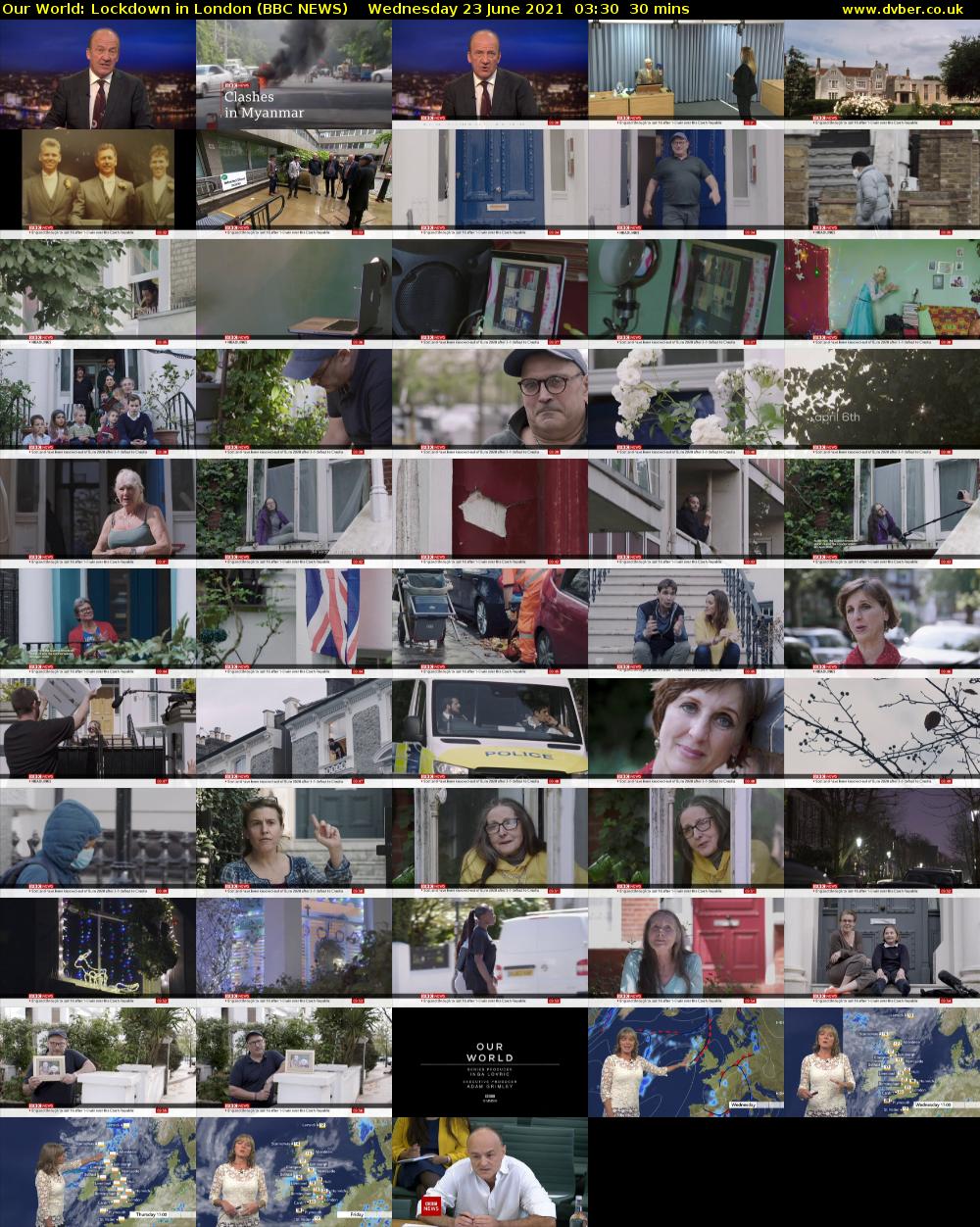 Our World: Lockdown in London (BBC NEWS) Wednesday 23 June 2021 03:30 - 04:00