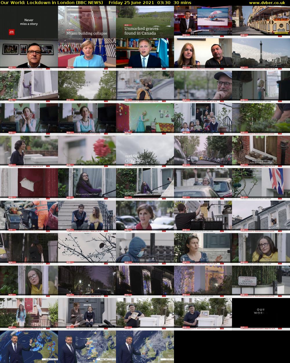 Our World: Lockdown in London (BBC NEWS) Friday 25 June 2021 03:30 - 04:00