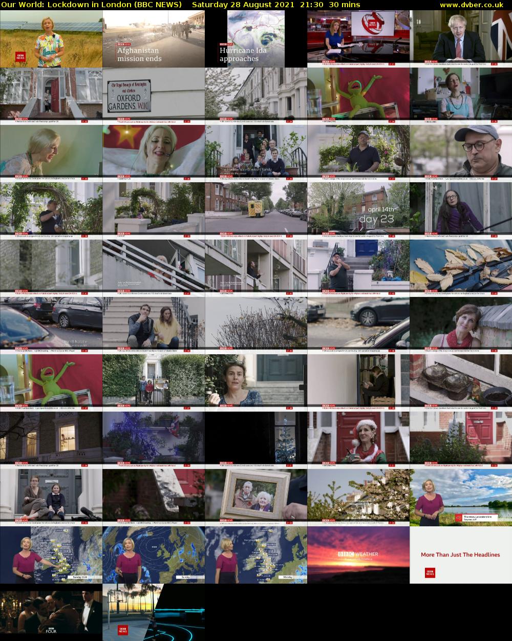 Our World: Lockdown in London (BBC NEWS) Saturday 28 August 2021 21:30 - 22:00