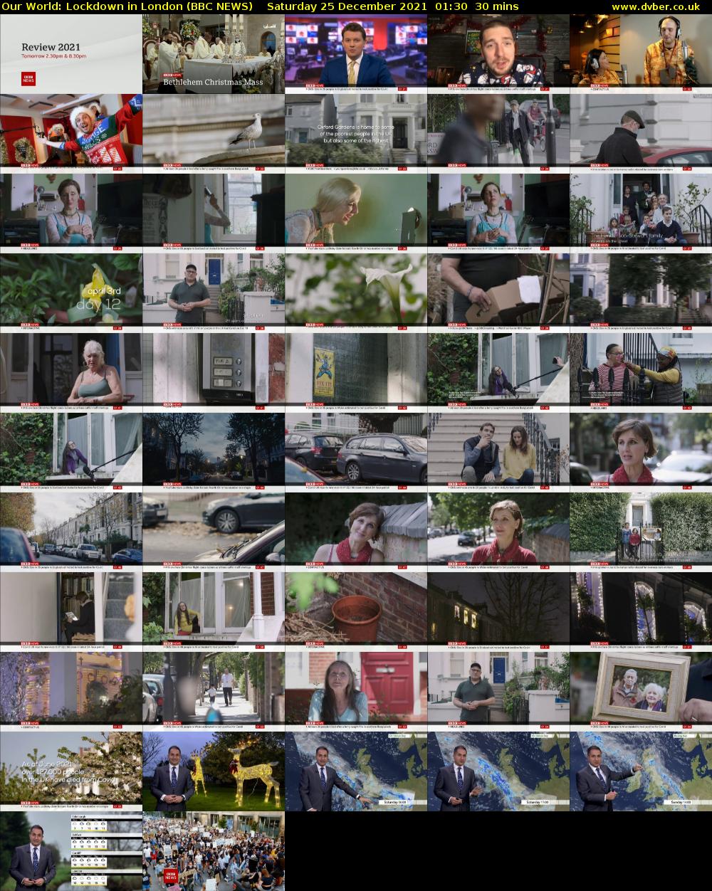 Our World: Lockdown in London (BBC NEWS) Saturday 25 December 2021 01:30 - 02:00