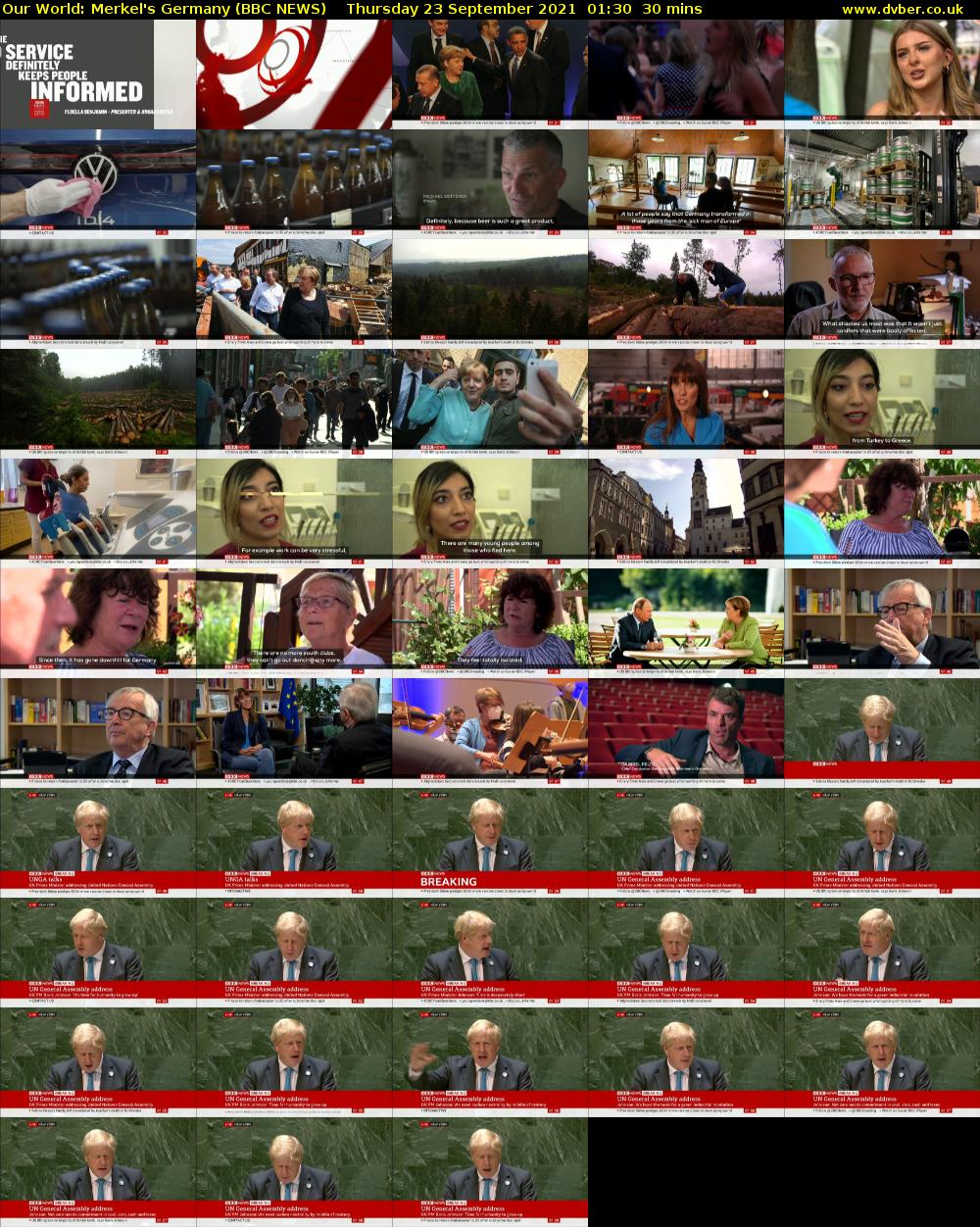 Our World: Merkel's Germany (BBC NEWS) Thursday 23 September 2021 01:30 - 02:00