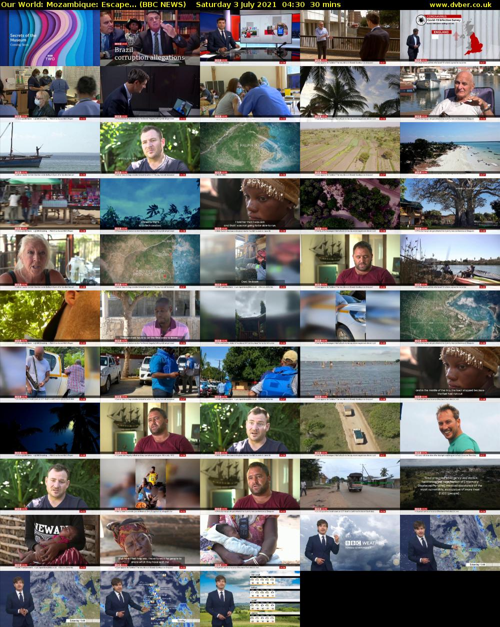 Our World: Mozambique: Escape... (BBC NEWS) Saturday 3 July 2021 04:30 - 05:00