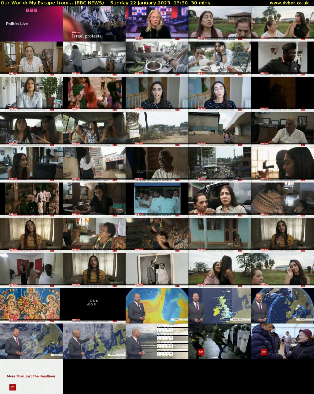 Our World: My Escape from... (BBC NEWS) Sunday 22 January 2023 03:30 - 04:00