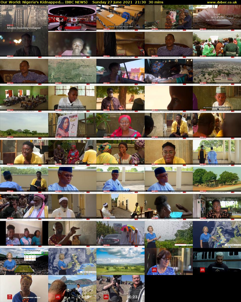 Our World: Nigeria's Kidnapped... (BBC NEWS) Sunday 27 June 2021 21:30 - 22:00