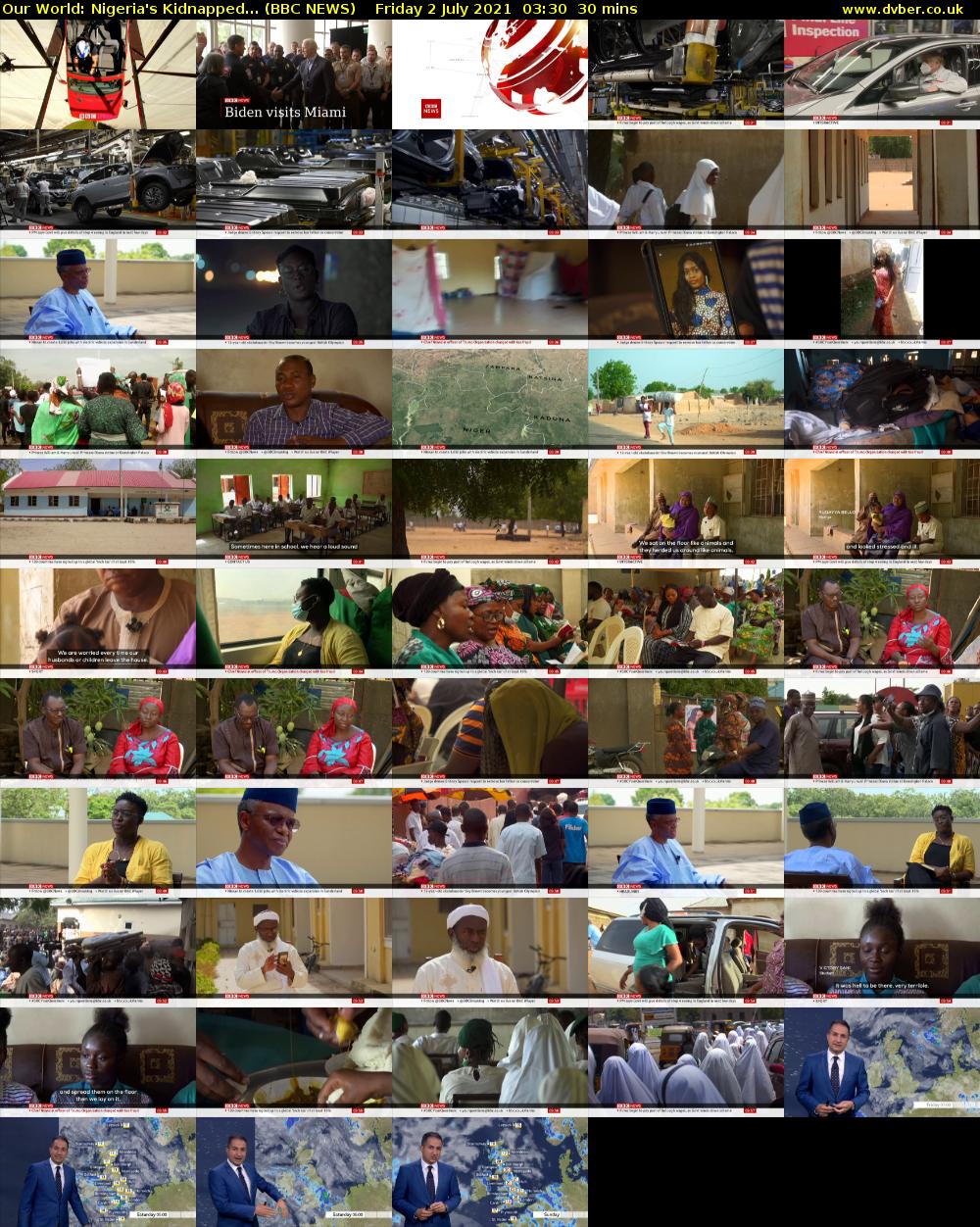 Our World: Nigeria's Kidnapped... (BBC NEWS) Friday 2 July 2021 03:30 - 04:00