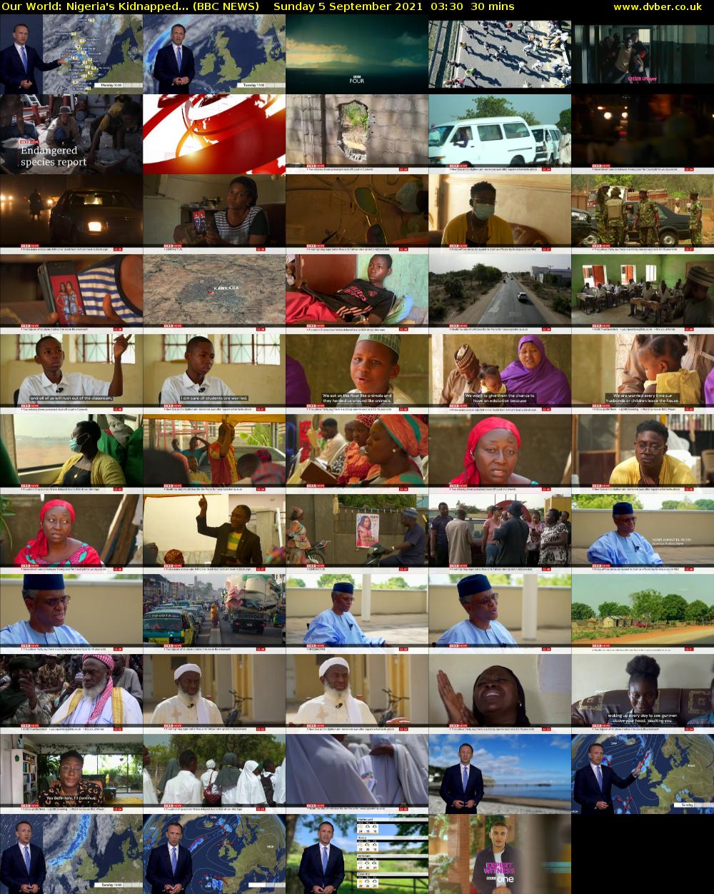 Our World: Nigeria's Kidnapped... (BBC NEWS) Sunday 5 September 2021 03:30 - 04:00