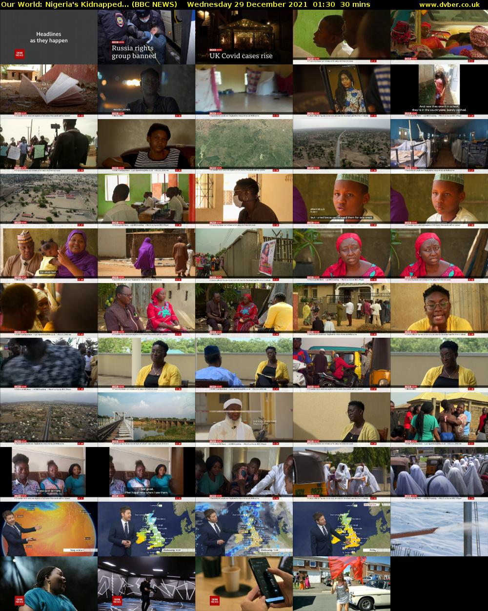 Our World: Nigeria's Kidnapped... (BBC NEWS) Wednesday 29 December 2021 01:30 - 02:00
