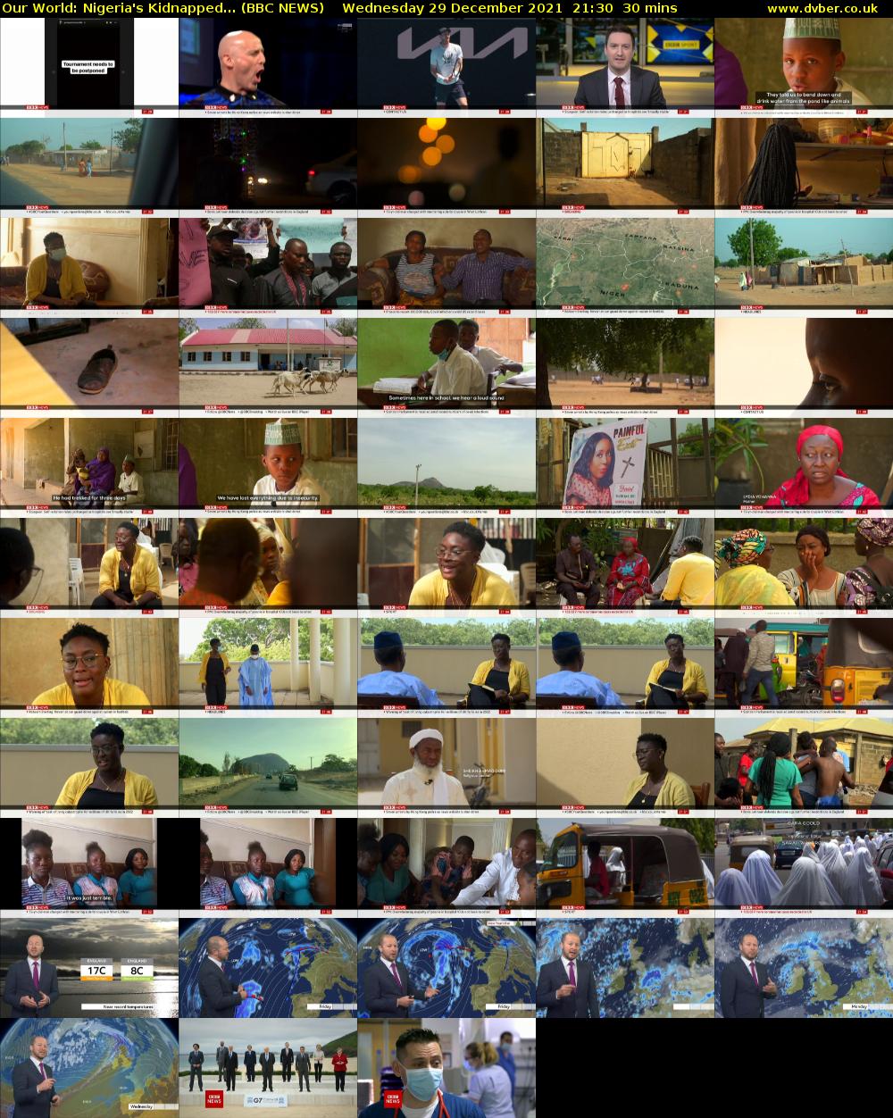 Our World: Nigeria's Kidnapped... (BBC NEWS) Wednesday 29 December 2021 21:30 - 22:00