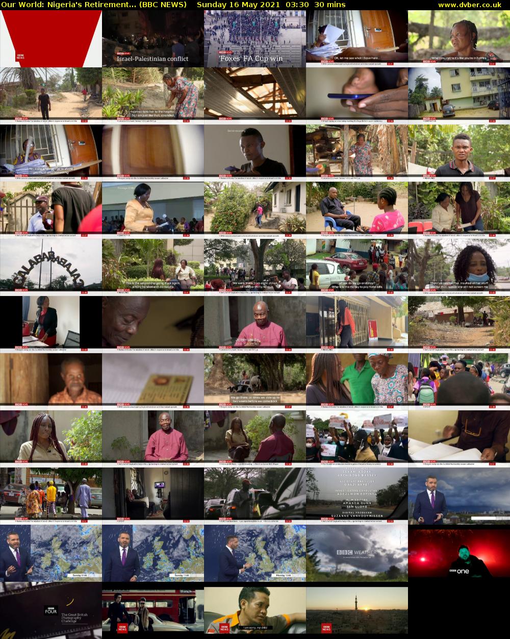 Our World: Nigeria's Retirement... (BBC NEWS) Sunday 16 May 2021 03:30 - 04:00