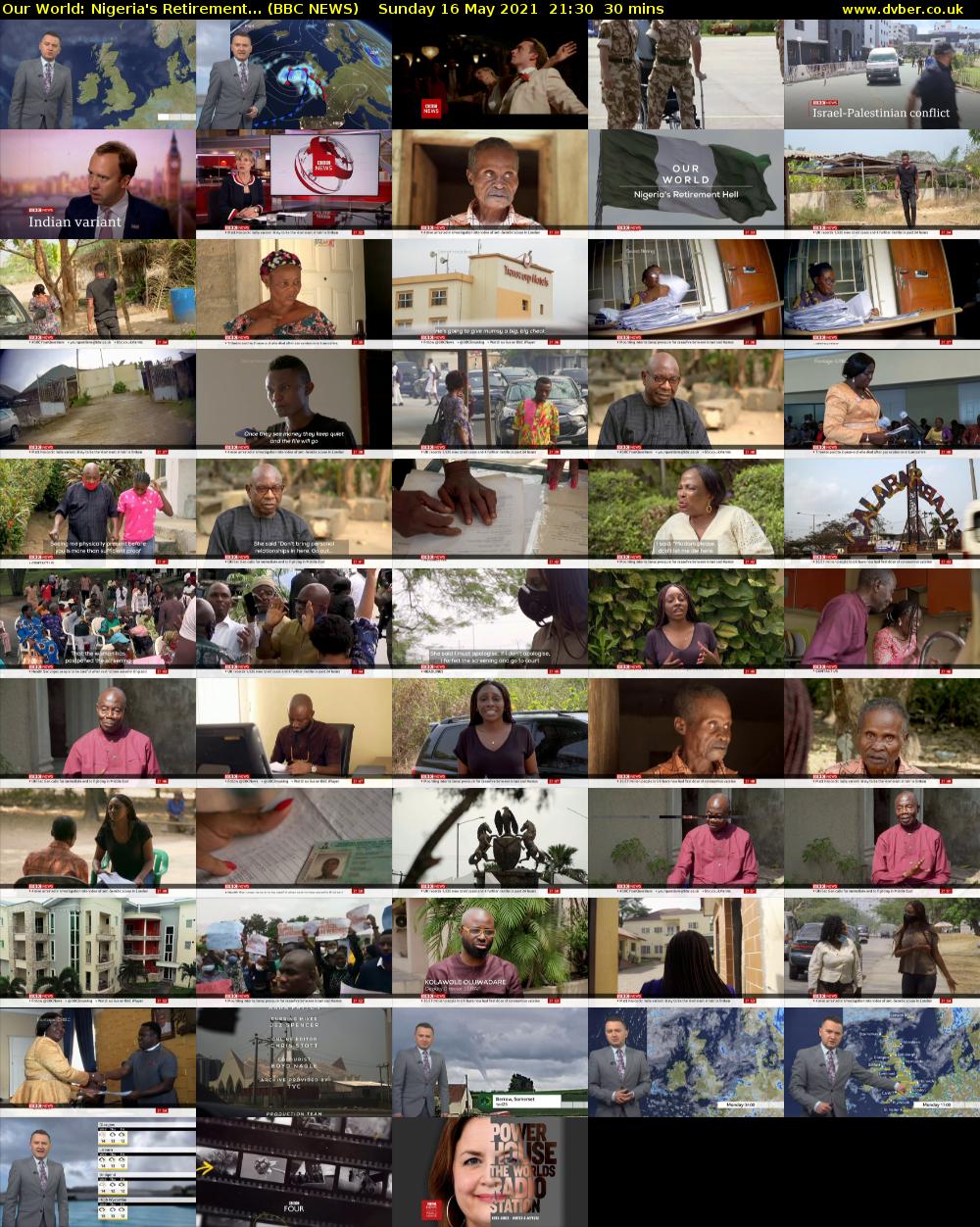 Our World: Nigeria's Retirement... (BBC NEWS) Sunday 16 May 2021 21:30 - 22:00