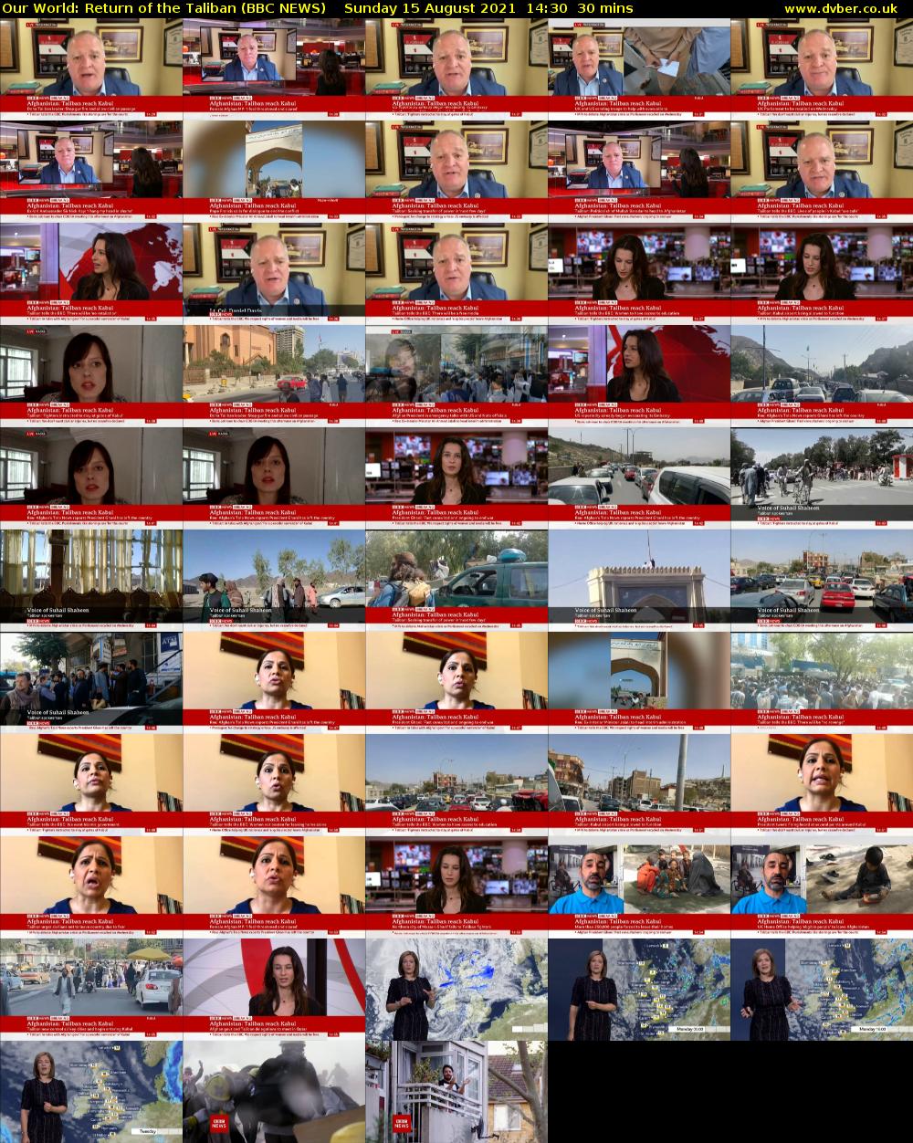 Our World: Return of the Taliban (BBC NEWS) Sunday 15 August 2021 14:30 - 15:00