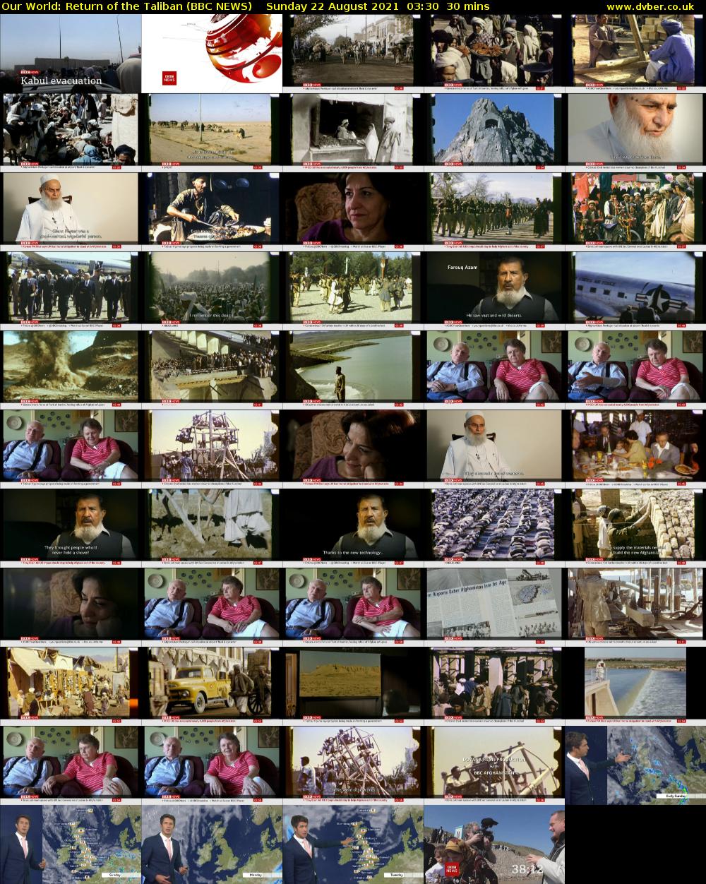Our World: Return of the Taliban (BBC NEWS) Sunday 22 August 2021 03:30 - 04:00