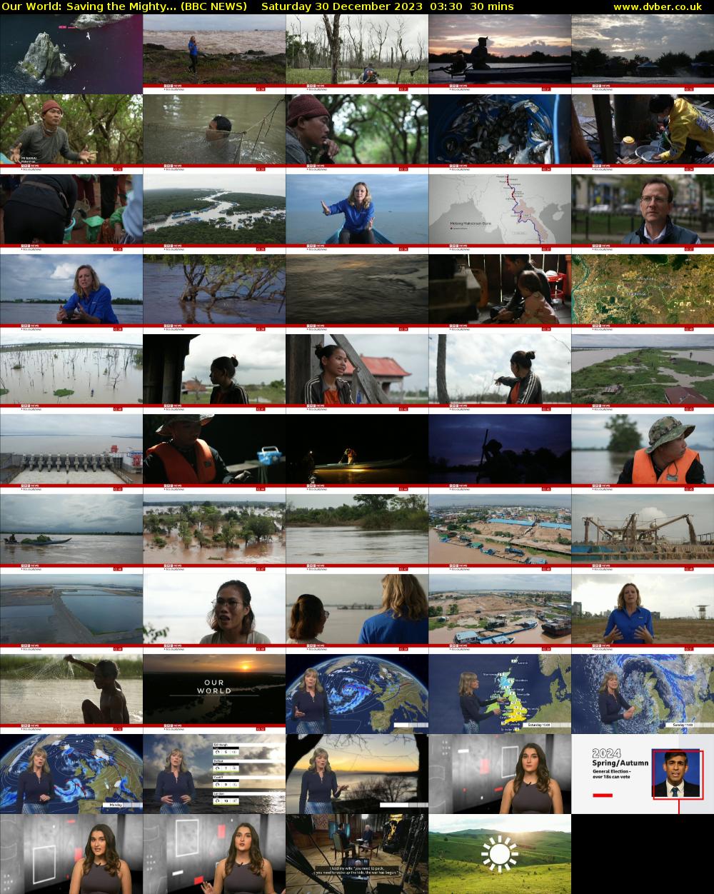 Our World: Saving the Mighty... (BBC NEWS) Saturday 30 December 2023 03:30 - 04:00