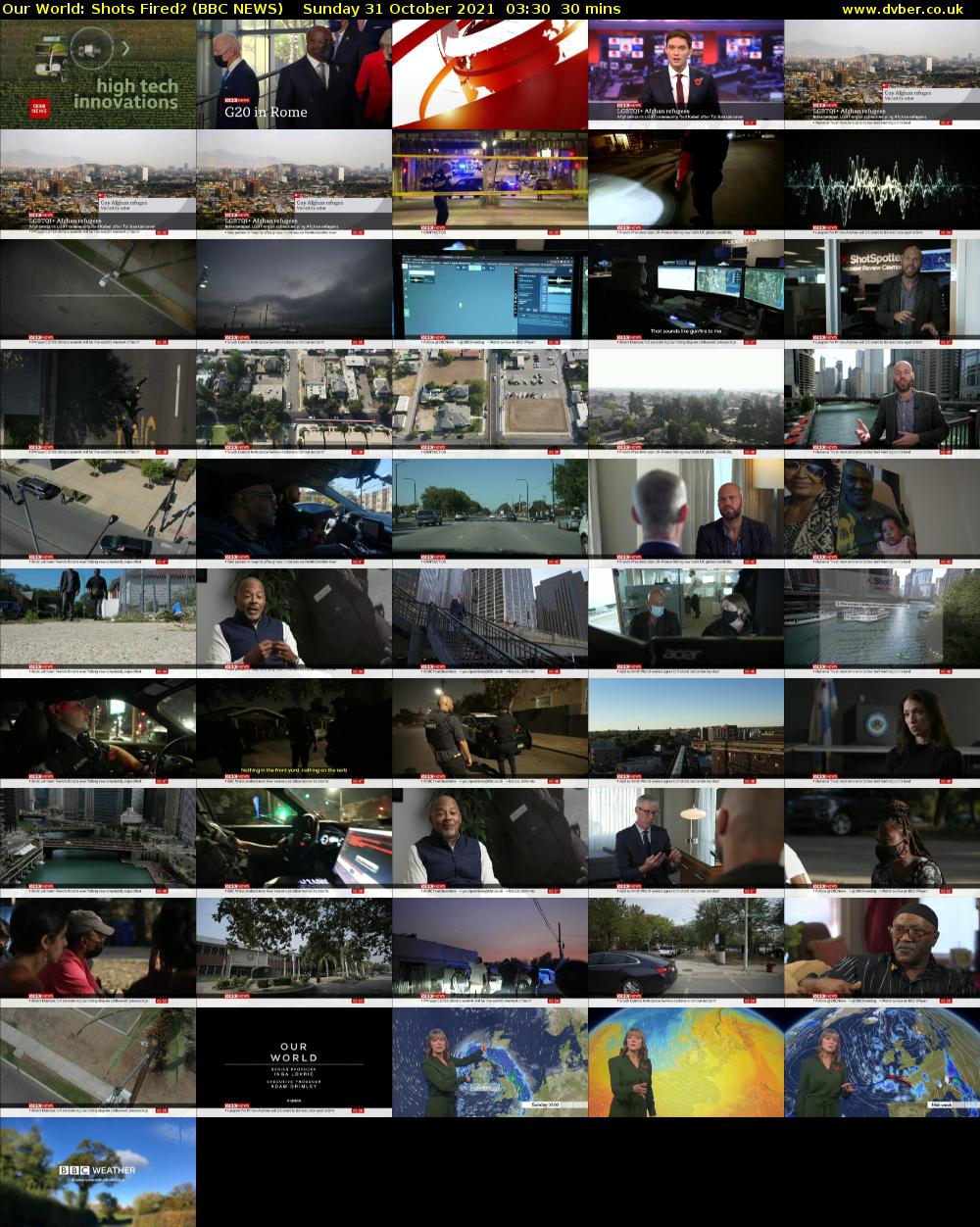 Our World: Shots Fired? (BBC NEWS) Sunday 31 October 2021 03:30 - 04:00