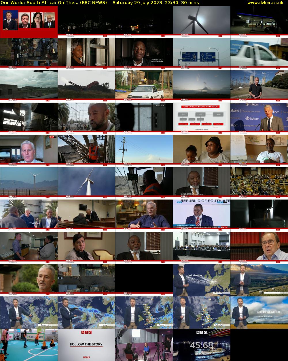 Our World: South Africa: On the... (BBC NEWS) Saturday 29 July 2023 23:30 - 00:00
