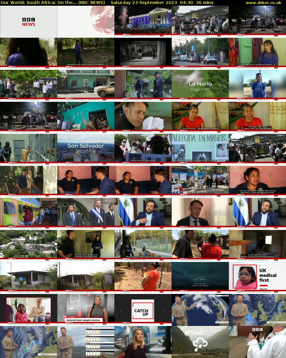 Our World: South Africa: On the... (BBC NEWS) Saturday 23 September 2023 04:30 - 05:00