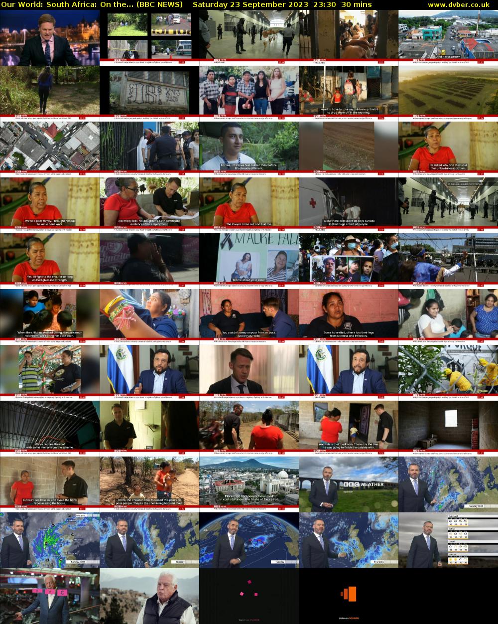 Our World: South Africa: On the... (BBC NEWS) Saturday 23 September 2023 23:30 - 00:00