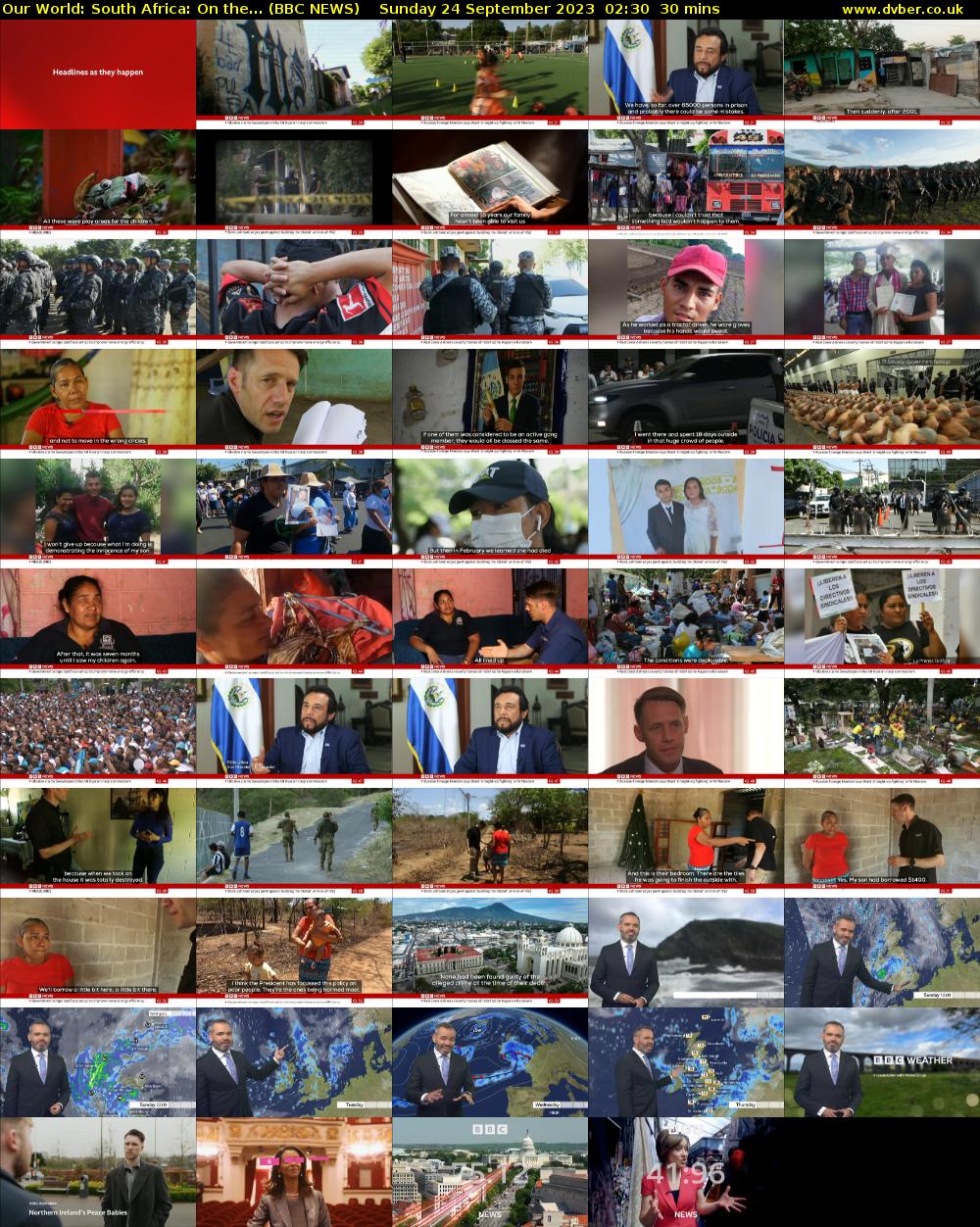 Our World: South Africa: On the... (BBC NEWS) Sunday 24 September 2023 02:30 - 03:00