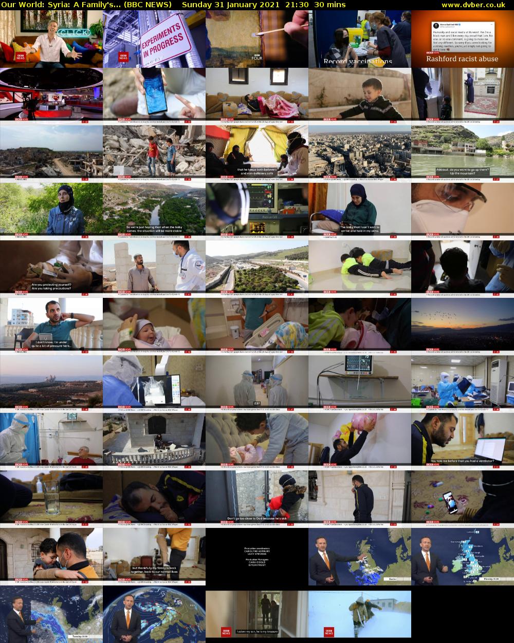 Our World: Syria: A Family's... (BBC NEWS) Sunday 31 January 2021 21:30 - 22:00