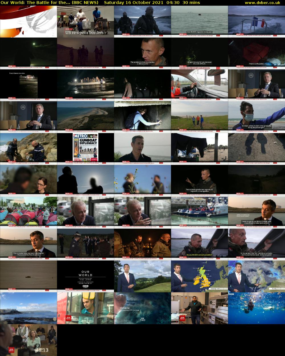 Our World: The Battle for the... (BBC NEWS) Saturday 16 October 2021 04:30 - 05:00
