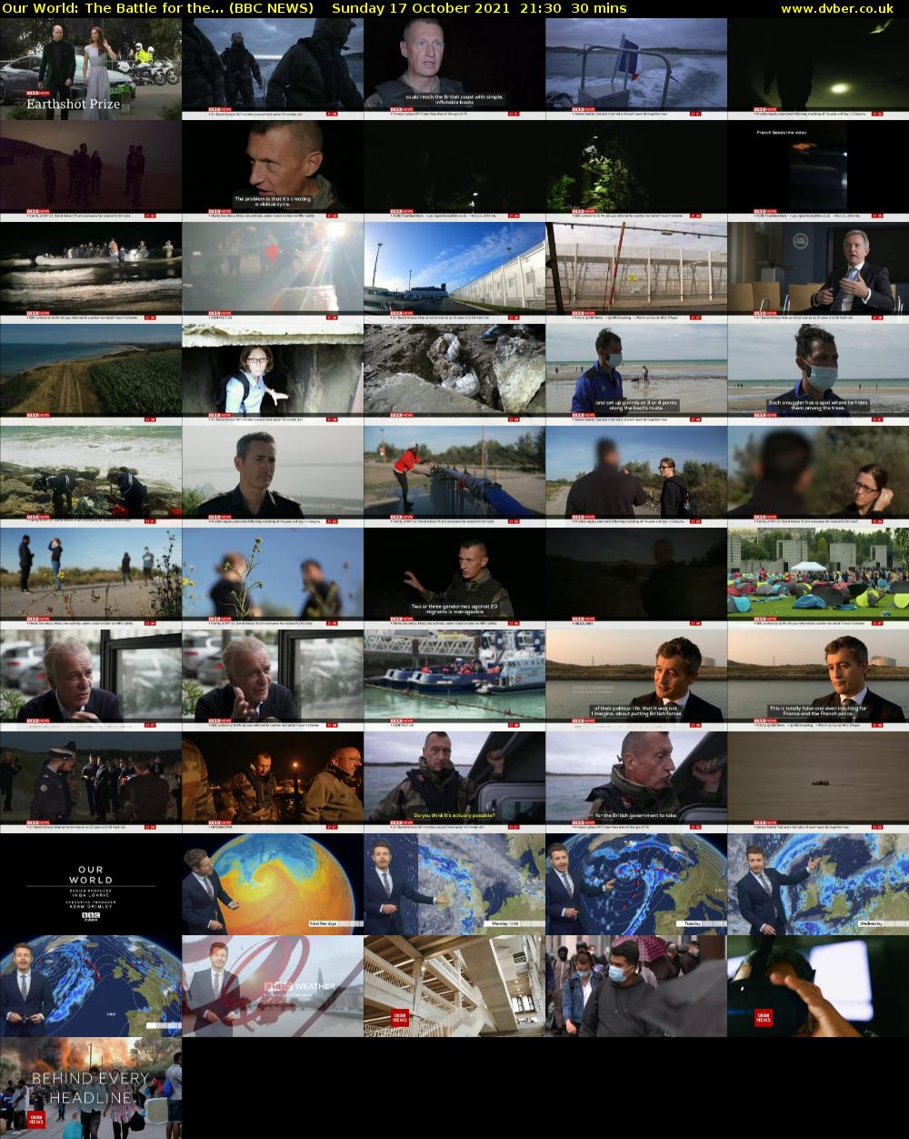 Our World: The Battle for the... (BBC NEWS) Sunday 17 October 2021 21:30 - 22:00