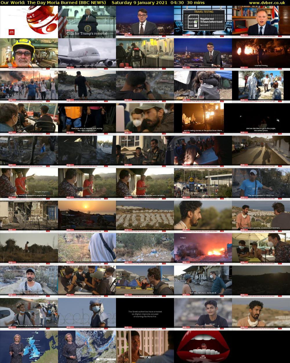 Our World: The Day Moria Burned (BBC NEWS) Saturday 9 January 2021 04:30 - 05:00