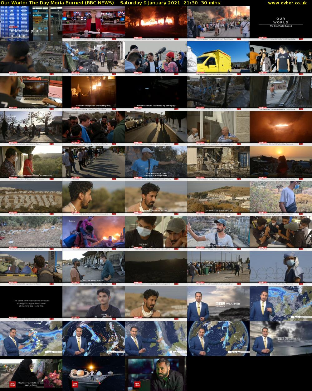Our World: The Day Moria Burned (BBC NEWS) Saturday 9 January 2021 21:30 - 22:00