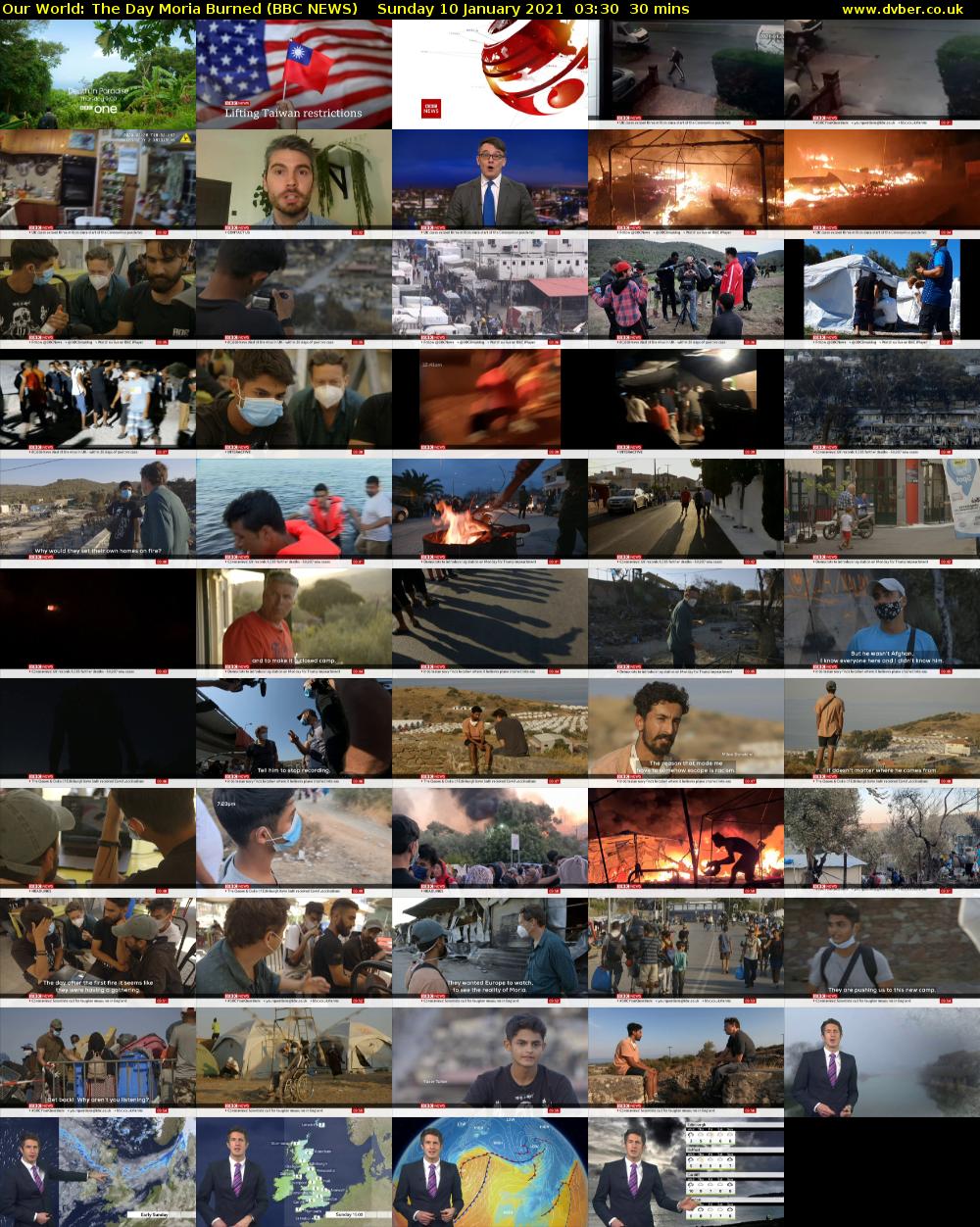 Our World: The Day Moria Burned (BBC NEWS) Sunday 10 January 2021 03:30 - 04:00