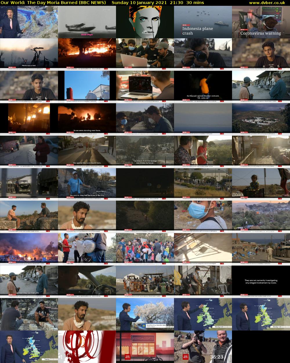 Our World: The Day Moria Burned (BBC NEWS) Sunday 10 January 2021 21:30 - 22:00