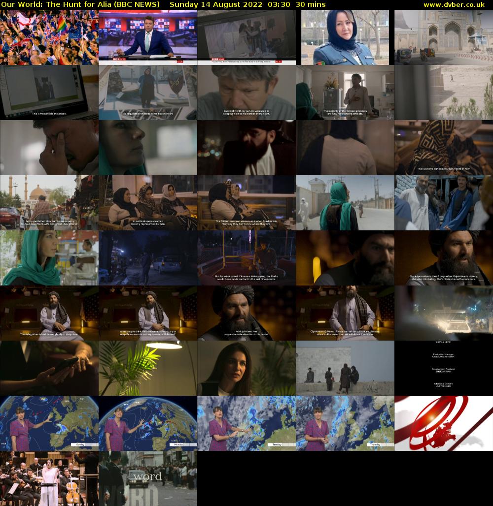 Our World: The Hunt for Alia (BBC NEWS) Sunday 14 August 2022 03:30 - 04:00