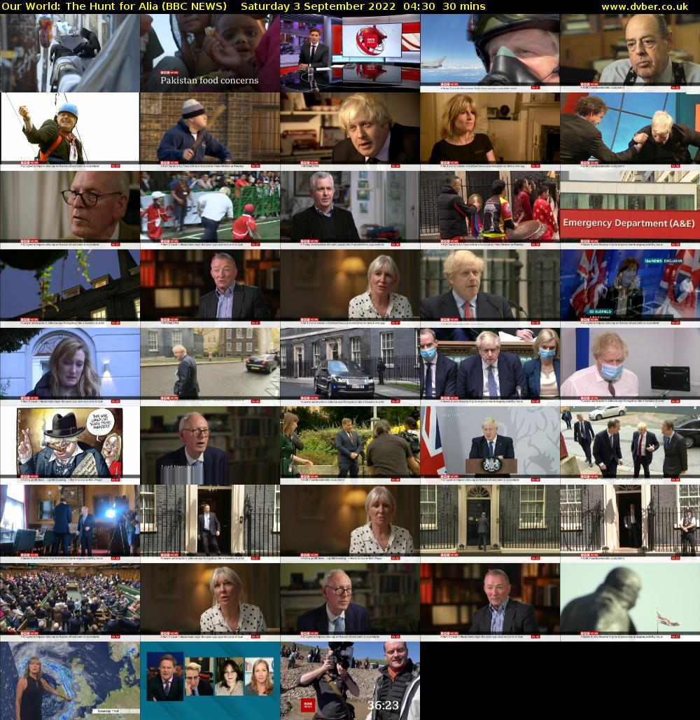 Our World: The Hunt for Alia (BBC NEWS) Saturday 3 September 2022 04:30 - 05:00